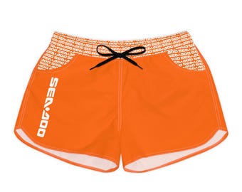 SeaDoo Performance Swim Shorts Women's Beach Riding Shorts Tangerine Vert