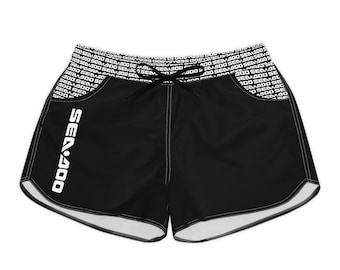 SeaDoo Performance Swim Shorts Women's Beach Riding Shorts Black Vert