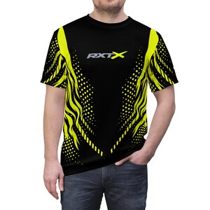 Camiseta SeaDoo RXTX X-Team Cyber Racing Dri Fit con estampado integral verde manta y negro imagen 10