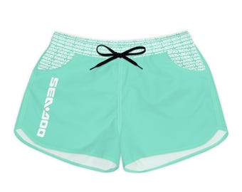 SeaDoo Performance Swim Shorts Women's Beach Riding Shorts Mint Vert