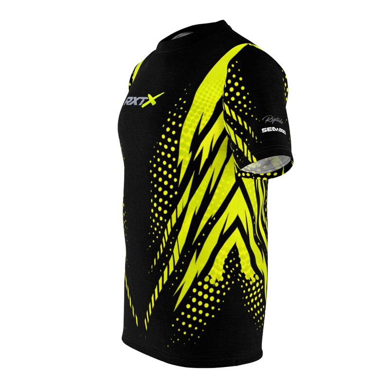 Camiseta SeaDoo RXTX X-Team Cyber Racing Dri Fit con estampado integral verde manta y negro imagen 16