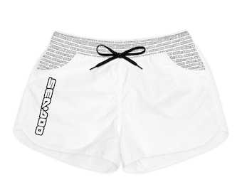 SeaDoo Performance Swim Shorts Women's Beach Riding Shorts White Vert