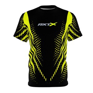 Camiseta SeaDoo RXTX X-Team Cyber Racing Dri Fit con estampado integral verde manta y negro imagen 2