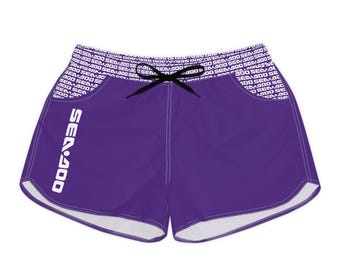 SeaDoo Performance Swim Shorts Women's Beach Riding Shorts Purple Vert