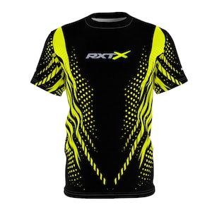 Camiseta SeaDoo RXTX X-Team Cyber Racing Dri Fit con estampado integral verde manta y negro imagen 1