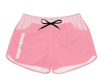 SeaDoo Performance Swim Shorts Women's Beach Riding Shorts Pastel Pink Vert