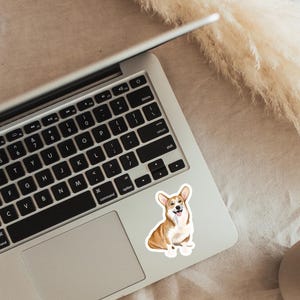 Hand-drawn corgi sticker | corgi vinyl sticker | corgi sticker|waterproof  bottle sticker | corgi drawing | corgi sticker | Laptop sticker