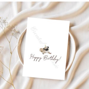 Hand-drawn Pug Birthday Card | pug birthday card | birthday card | dog birthday card | gifts for him | gifts for her | gifts for dad | pug