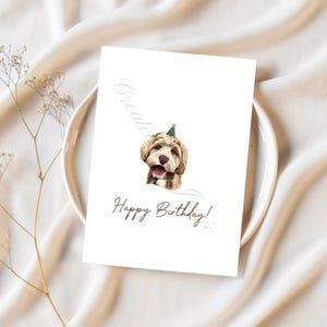 carte d'anniversaire dorée dessinée à la main | d'anniversaire doodle doré | carte de voeux de griffonnage | carte d'anniversaire de chien | art doodle doré | cadeaux pour papa