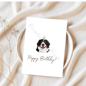 Handgezeichnete Geburtstagskarte Berner Sennenhund | Berner Sennenhund | alles Gute zum Geburtstag | Geburtstagskarte | Geschenk für Ihn | Berner Hund