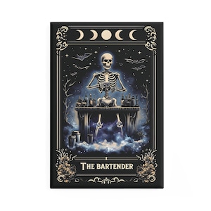 Skeleton Bartender Magnet: Halloween Bar Decor, Unique Barware
