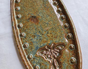 Handmade Ceramic Incense Holder With Moth Design
