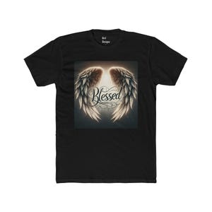 Camiseta gráfica unisex con alas de ángel, camiseta espiritual