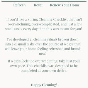 Spring Cleaning Checklist - Reset, Refresh, and Renew your home in just 9 days!