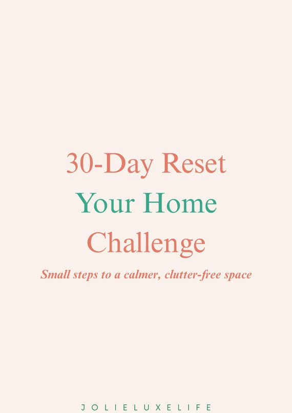30-Day Home Reset Challenge | Declutter Checklist, Minimalist Living (PDF)