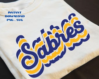 Sabres Hockey Typography PNG SVG: Game Day Gear, Fan Art Cut File (Digital Download)