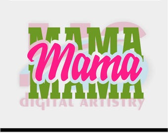 Mama Celebration PNG: Neon T-Shirt Sublimation Cricut Cut File (Digital Download)