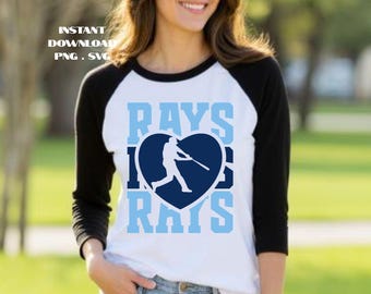 Rays Baseball Heart PNG & SVG:  Tampa Bay Fan Gear, Cricut Cut File (Digital Download)