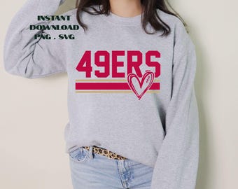 49ers Heart StripesPNG SVG: Projekt sublimacji koszulki piłkarskiej (pobieranie cyfrowe)