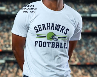 Seahawks Football PNG SVG: Plik cyfrowy do sublimacji koszulki Seattle