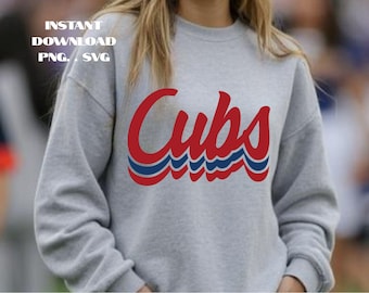Cubs Baseball PNG SVG : T-Shirt Sublimation Design (Digital Download)