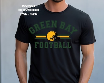 Koszulka z logo Green Bay Football PNG SVG:Sublimacja (pobieranie cyfrowe)