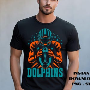 Dolphins Star-logotyp SVG PNG: Miami Football Sublimation (digital nedladdning)
