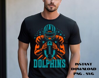 Logotipo de los Dolphins en formato SVG y PNG: Sublimación de fútbol americano de Miami (descarga digital)
