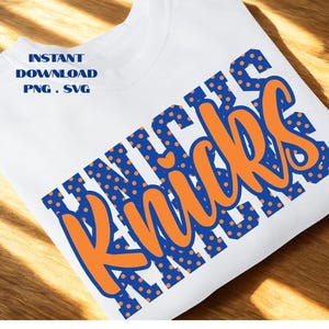 Knicks Polka Dot PNG: Basketball Logo, Transparent Background (Digital Download)