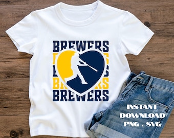 Brewers Baseball Heart PNG & SVG: Fan Art Digital Download