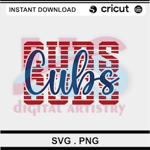 Cubs Baseball PNG |Cubs T-Shirt Sublimation Digital File Download |Cubs Team Spirit Shirt | Cubs Red Blue | Cubs Logo