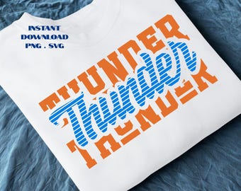 Thunder Basketball PNG: T-Shirt Sublimation Design (Digital Download)