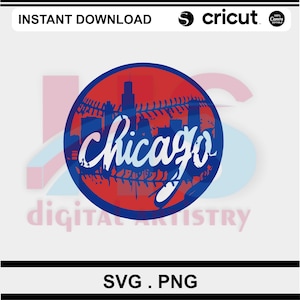 Chicago Baseball Skyline PNG | Camiseta Chicago Baseball Skyline para sublimação, download de arquivo digital | Chicago Baseball Skyline | Logotipo do Chicago Skyline