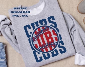 Cubs Baseball PNG SVG: T-Shirt Sublimation Design (Digital Download)