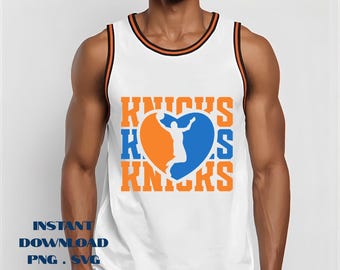 Knicks Basketball Heart PNG & SVG: Fan Sublimation File (Digital Download)
