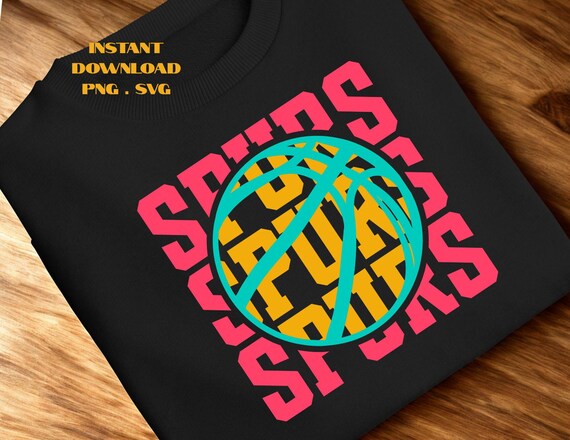Spurs Basketball PNG: & SVG  T-Shirt Sublimation Typography Fan Art Design (Digital Download)
