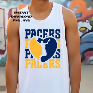 Pacers Basketball Heart SVG: Indiana Fan Digital Download