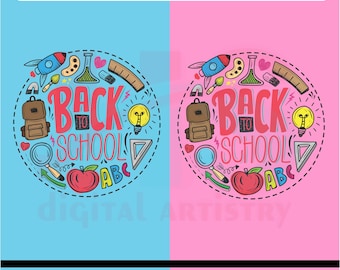 Back to School Doodle PNG: Preppy Teacher Art, Classroom Decor (Digital Download)