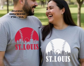 Panorama St. Louis Baseball PNG i SVG: Projekt sublimacji na koszulkę (pobranie cyfrowe)
