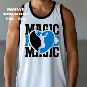 Magic Basketball Heart SVG: Orlando Fan Sublimation (Digital Download)