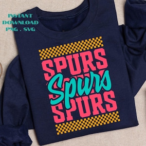 Spurs Basketball PNG: & SVG  T-Shirt Sublimation Typography Fan Art Design (Digital Download)