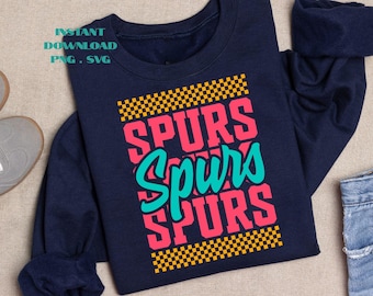 Spurs Basketball PNG: & SVG  T-Shirt Sublimation Typography Fan Art Design (Digital Download)