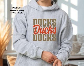 Ducks Hockey Typography SVG PNG:  Fan Art Cut File for Cricut (Digital Download)