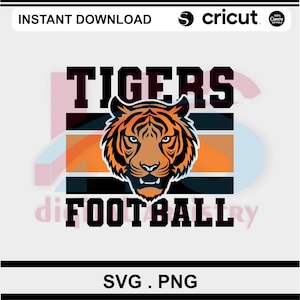 Tiger football png | Tigers T-shirt sublimation Digital File Download |Tigers School Spirit shirt | Tiger Mascot tiger logo Instant download