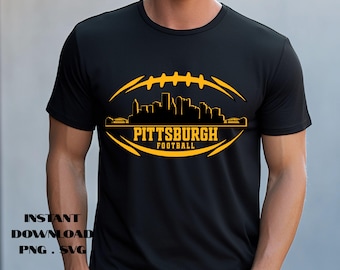 Skyline futbolu amerykańskiego Steelers SVG PNG: Plik Cricut z Dnia Meczu w Pittsburghu