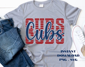 Cubs Baseball PNG: T-Shirt Sublimation Design (Digital Download)