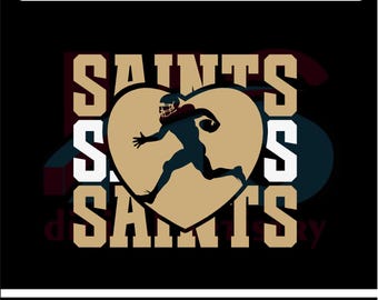 Saints Heart Football SVG PNG: New Orleans Game Day Design (Digital Download