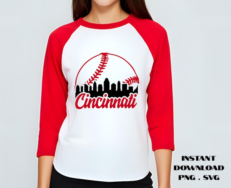 Cincinnati Skyline PNG SVG: Cincy Baseball Team - Digital Download - Etsy