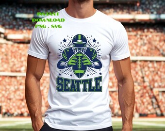 Logo Seattle Star Player Football PNG SVG: Plik cyfrowy do sublimacji koszulki Seattle