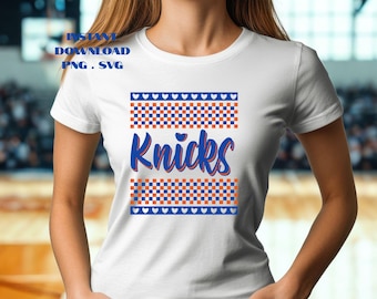 Knicks Heart PNG: T-Shirt Sublimation Digital File (SVG, Transparent Background)